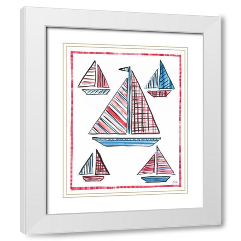 Coastal Americana IV White Modern Wood Framed Art Print with Double Matting by Averinos, Melissa