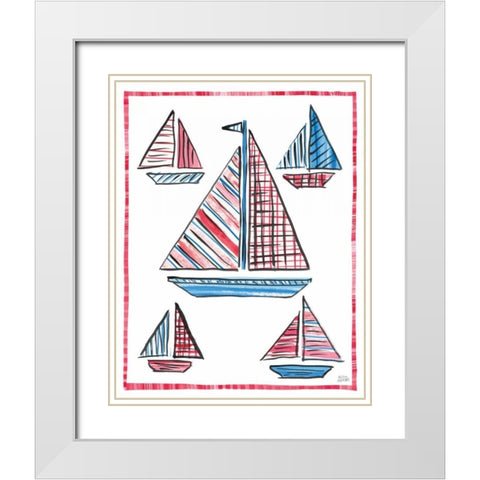 Coastal Americana IV White Modern Wood Framed Art Print with Double Matting by Averinos, Melissa