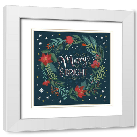 Christmas Bloom III White Modern Wood Framed Art Print with Double Matting by Penner, Janelle