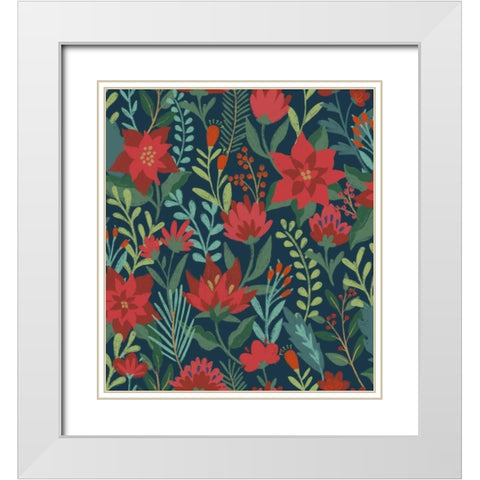 Christmas Bloom Step 01A White Modern Wood Framed Art Print with Double Matting by Penner, Janelle