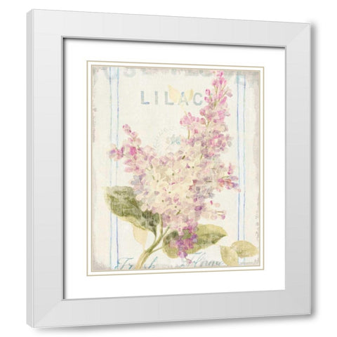 Floursack Florals V White Modern Wood Framed Art Print with Double Matting by Nai, Danhui