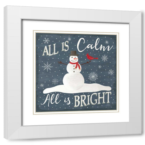 Christmas Cheer IV White Modern Wood Framed Art Print with Double Matting by Marshall, Laura