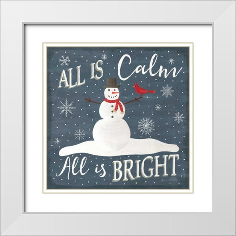 Christmas Cheer IV White Modern Wood Framed Art Print with Double Matting by Marshall, Laura