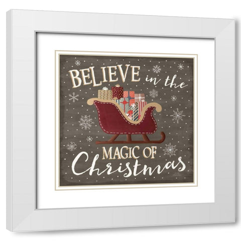 Christmas Cheer V White Modern Wood Framed Art Print with Double Matting by Marshall, Laura