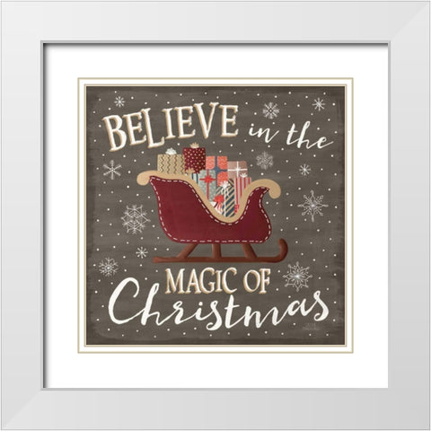 Christmas Cheer V White Modern Wood Framed Art Print with Double Matting by Marshall, Laura