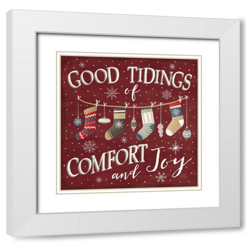 Christmas Cheer VI White Modern Wood Framed Art Print with Double Matting by Marshall, Laura