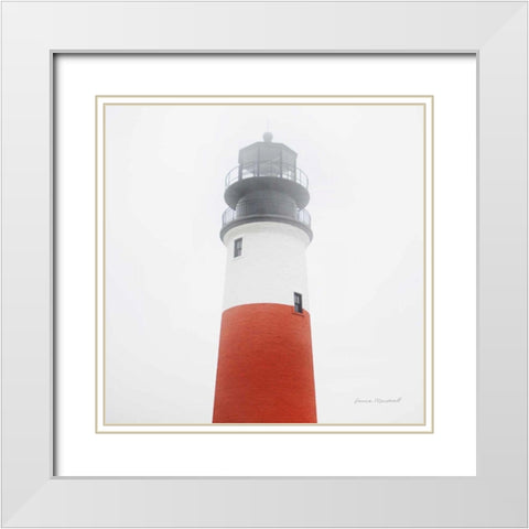 Sankaty Head Light White Modern Wood Framed Art Print with Double Matting by Marshall, Laura