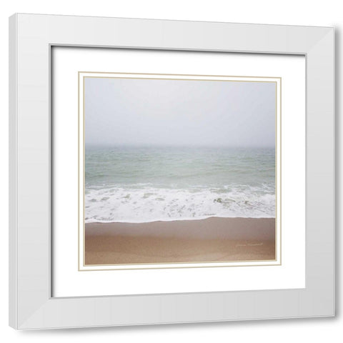 Walk on the Beach White Modern Wood Framed Art Print with Double Matting by Marshall, Laura