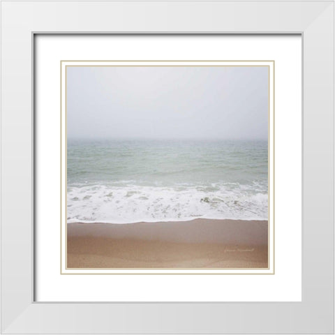 Walk on the Beach White Modern Wood Framed Art Print with Double Matting by Marshall, Laura