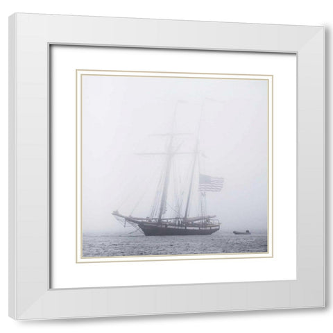 Through the Mist White Modern Wood Framed Art Print with Double Matting by Marshall, Laura