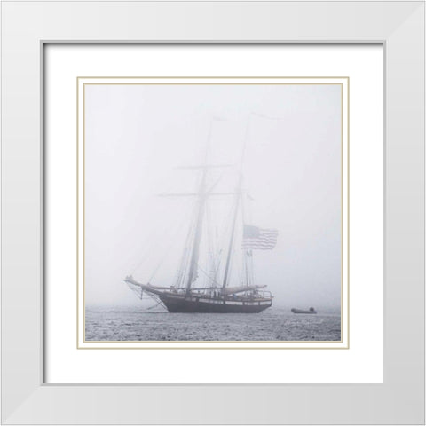 Through the Mist White Modern Wood Framed Art Print with Double Matting by Marshall, Laura