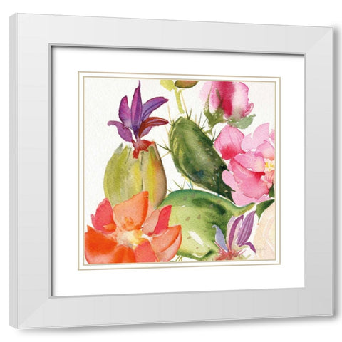 Desert Rose II White Modern Wood Framed Art Print with Double Matting by Rice, Kristy