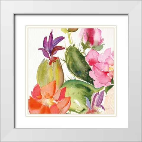 Desert Rose II White Modern Wood Framed Art Print with Double Matting by Rice, Kristy