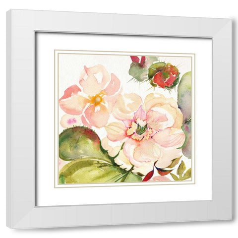 Desert Rose III White Modern Wood Framed Art Print with Double Matting by Rice, Kristy