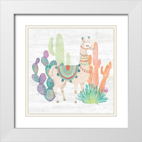 Lovely Llamas II White Modern Wood Framed Art Print with Double Matting by Urban, Mary