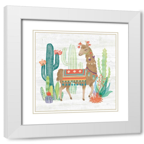 Lovely Llamas III White Modern Wood Framed Art Print with Double Matting by Urban, Mary