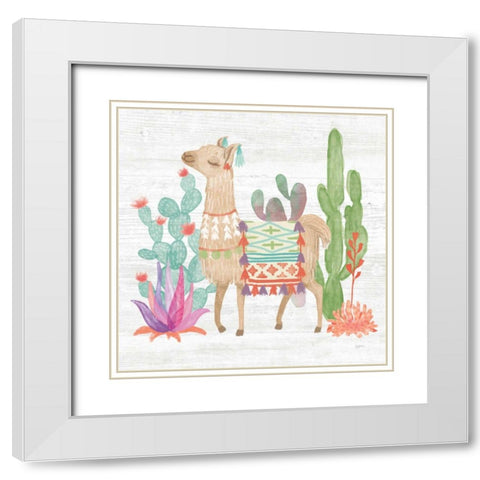 Lovely Llamas IV White Modern Wood Framed Art Print with Double Matting by Urban, Mary