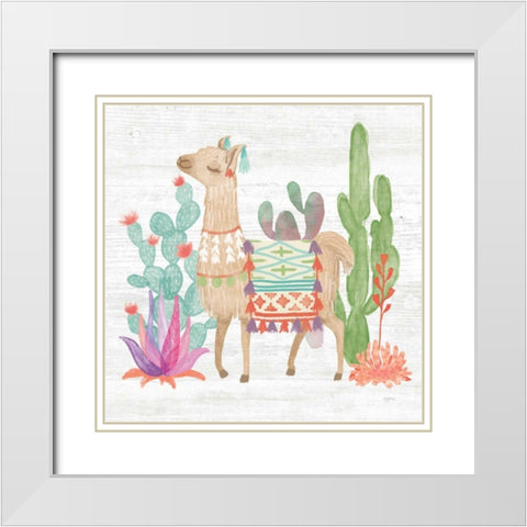 Lovely Llamas IV White Modern Wood Framed Art Print with Double Matting by Urban, Mary