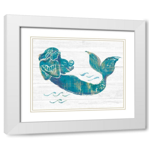 On the Waves II Light Plank White Modern Wood Framed Art Print with Double Matting by Schlabach, Sue