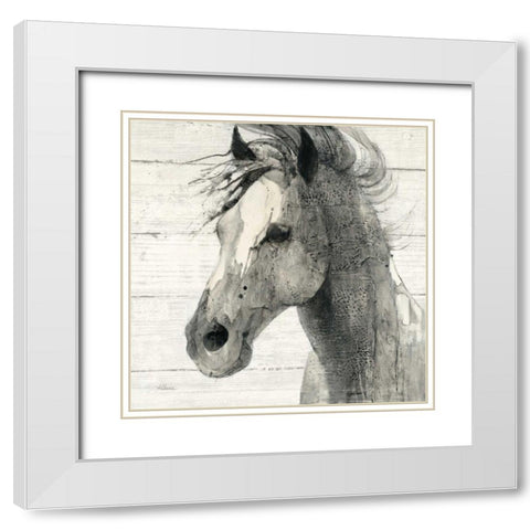 In the Wind II Shiplap White Modern Wood Framed Art Print with Double Matting by Hristova, Albena