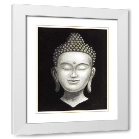 Serene Buddha II White Gold White Modern Wood Framed Art Print with Double Matting by McBride, Naomi