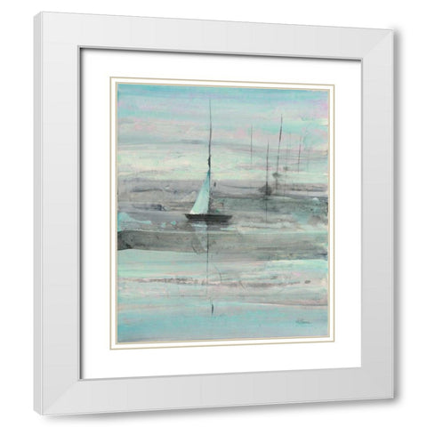 Ice Sailing White Modern Wood Framed Art Print with Double Matting by Hristova, Albena