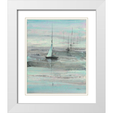 Ice Sailing White Modern Wood Framed Art Print with Double Matting by Hristova, Albena