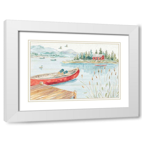 Lake Moments I White Modern Wood Framed Art Print with Double Matting by Brissonnet, Daphne