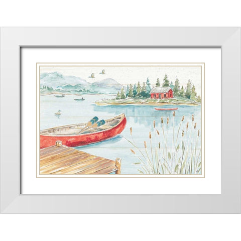 Lake Moments I White Modern Wood Framed Art Print with Double Matting by Brissonnet, Daphne