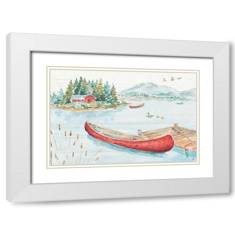 Lake Moments II White Modern Wood Framed Art Print with Double Matting by Brissonnet, Daphne