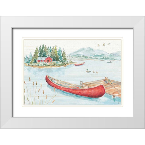 Lake Moments II White Modern Wood Framed Art Print with Double Matting by Brissonnet, Daphne
