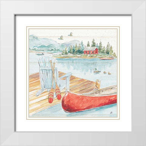 Lake Moments III White Modern Wood Framed Art Print with Double Matting by Brissonnet, Daphne