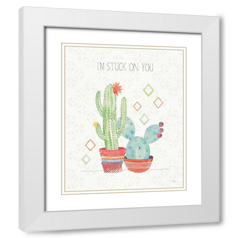 Sweet Succulents II White Modern Wood Framed Art Print with Double Matting by Pela Studio