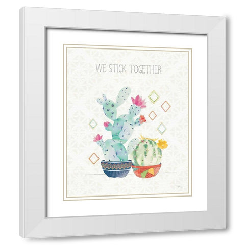 Sweet Succulents IV White Modern Wood Framed Art Print with Double Matting by Pela Studio