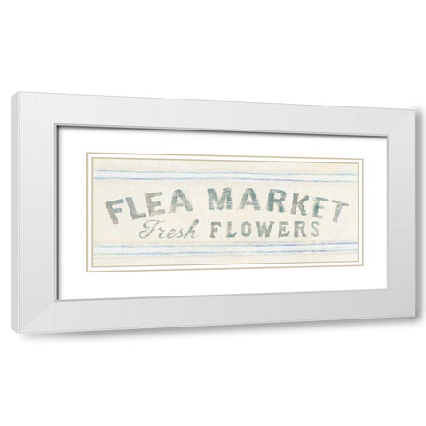 Floursack Florals XII Crop White Modern Wood Framed Art Print with Double Matting by Nai, Danhui