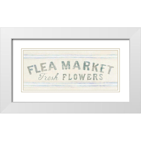 Floursack Florals XII Crop White Modern Wood Framed Art Print with Double Matting by Nai, Danhui