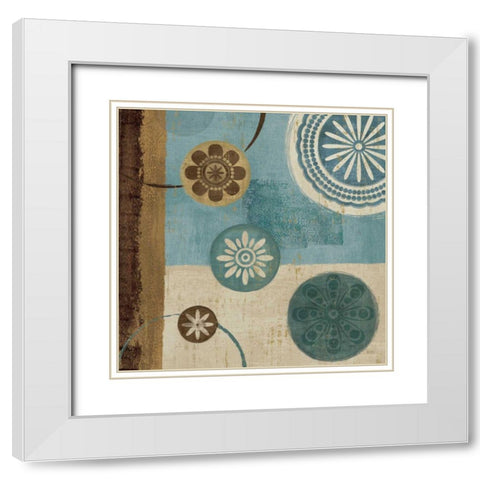 New Generation Blue II White Modern Wood Framed Art Print with Double Matting by Charron, Veronique