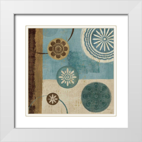 New Generation Blue II White Modern Wood Framed Art Print with Double Matting by Charron, Veronique