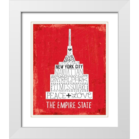 Iconic NYC IV White Modern Wood Framed Art Print with Double Matting by Mullan, Michael