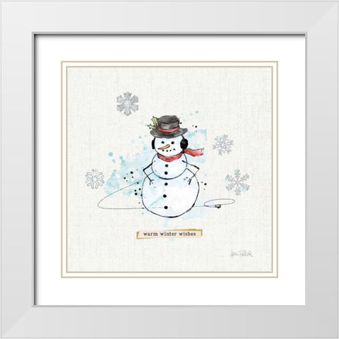 Thoughtfully Frozen V White Modern Wood Framed Art Print with Double Matting by Pertiet, Katie