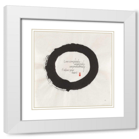 Love Completely White Modern Wood Framed Art Print with Double Matting by Paschke, Chris