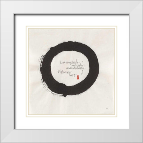 Love Completely White Modern Wood Framed Art Print with Double Matting by Paschke, Chris