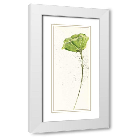 Mint Poppies II Crop White Modern Wood Framed Art Print with Double Matting by Paschke, Chris