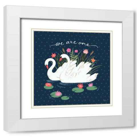 Swan Lake III White Modern Wood Framed Art Print with Double Matting by Penner, Janelle