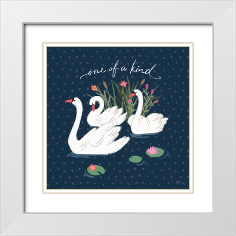 Swan Lake V White Modern Wood Framed Art Print with Double Matting by Penner, Janelle