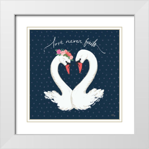 Swan Lake VII White Modern Wood Framed Art Print with Double Matting by Penner, Janelle