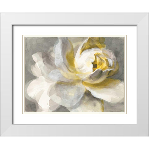 Abstract Rose White Modern Wood Framed Art Print with Double Matting by Nai, Danhui