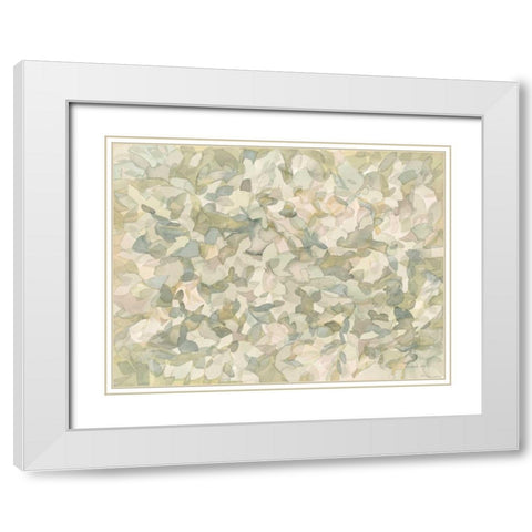 Leafy Abstract White Modern Wood Framed Art Print with Double Matting by Nai, Danhui