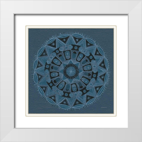Adire I White Modern Wood Framed Art Print with Double Matting by Lovell, Kathrine