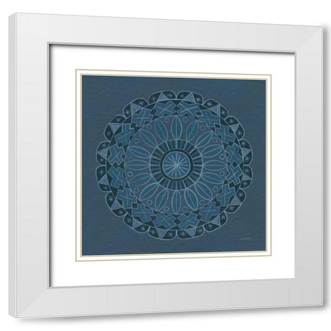 Adire II White Modern Wood Framed Art Print with Double Matting by Lovell, Kathrine